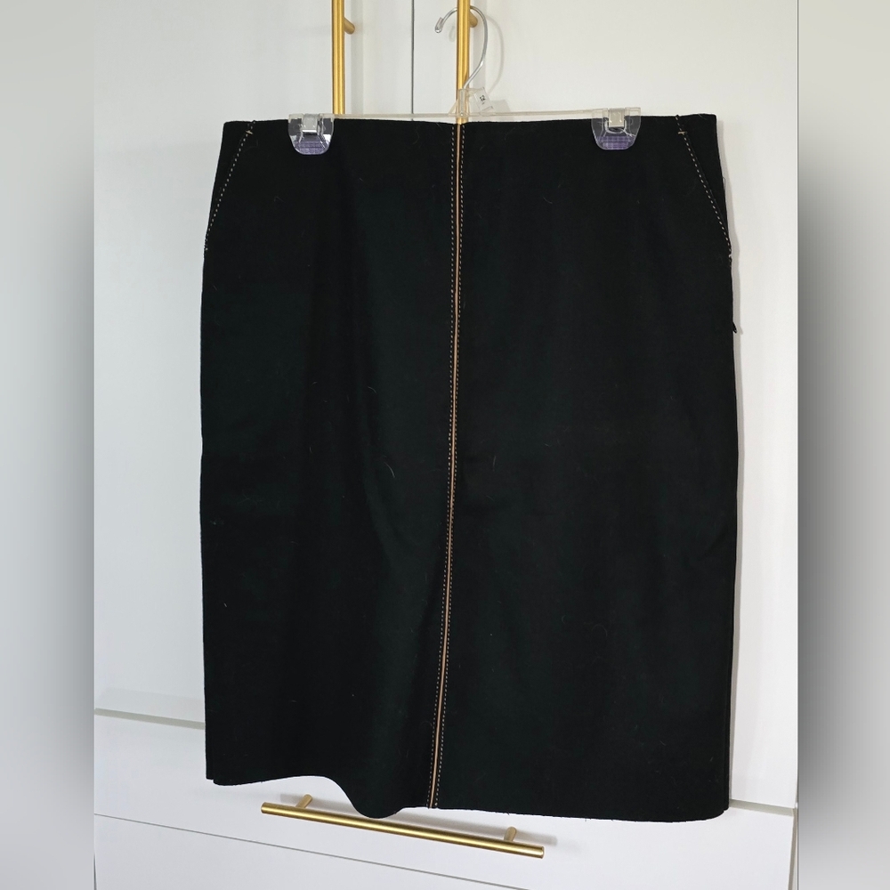 J. Crew Black Pencil Skirt with Contrast Stitching